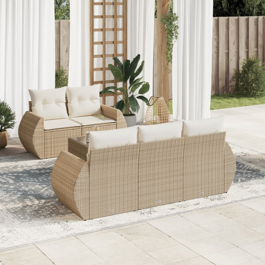 Sofasæt Til Haven 6 Dele Med Hynder Polyrattan - Hovedbillede