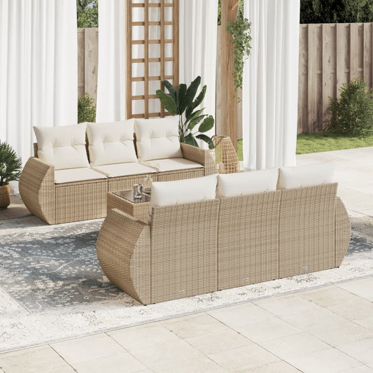 Sofasæt Til Haven 7 Dele Med Hynder Polyrattan - Hovedbillede
