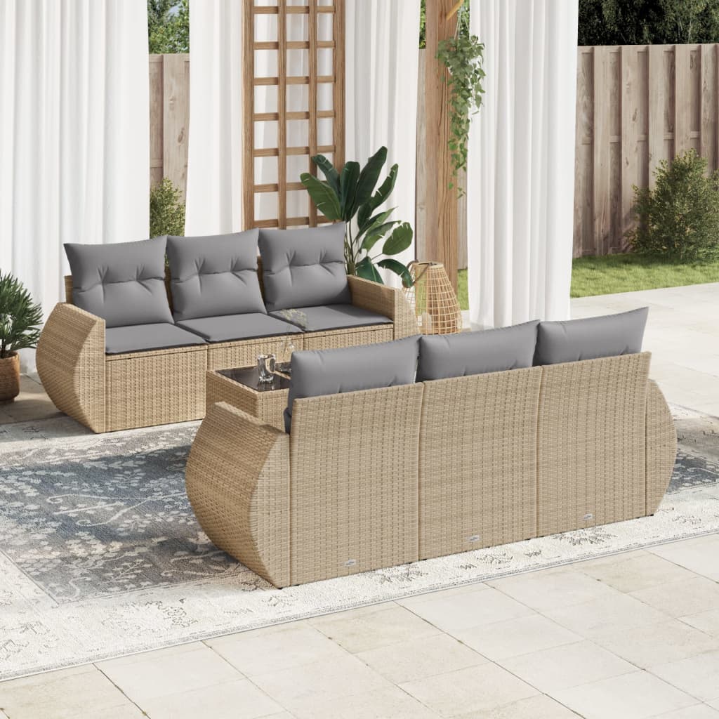 Sofasæt Til Haven 7 Dele Med Hynder Polyrattan - Variant 3253446