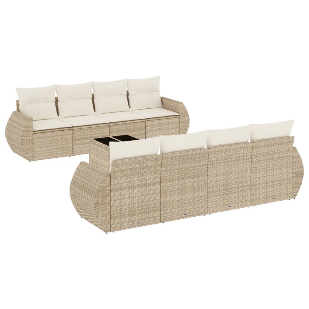 Sofasæt Til Haven 9 Dele Med Hynder Polyrattan - Billede 2