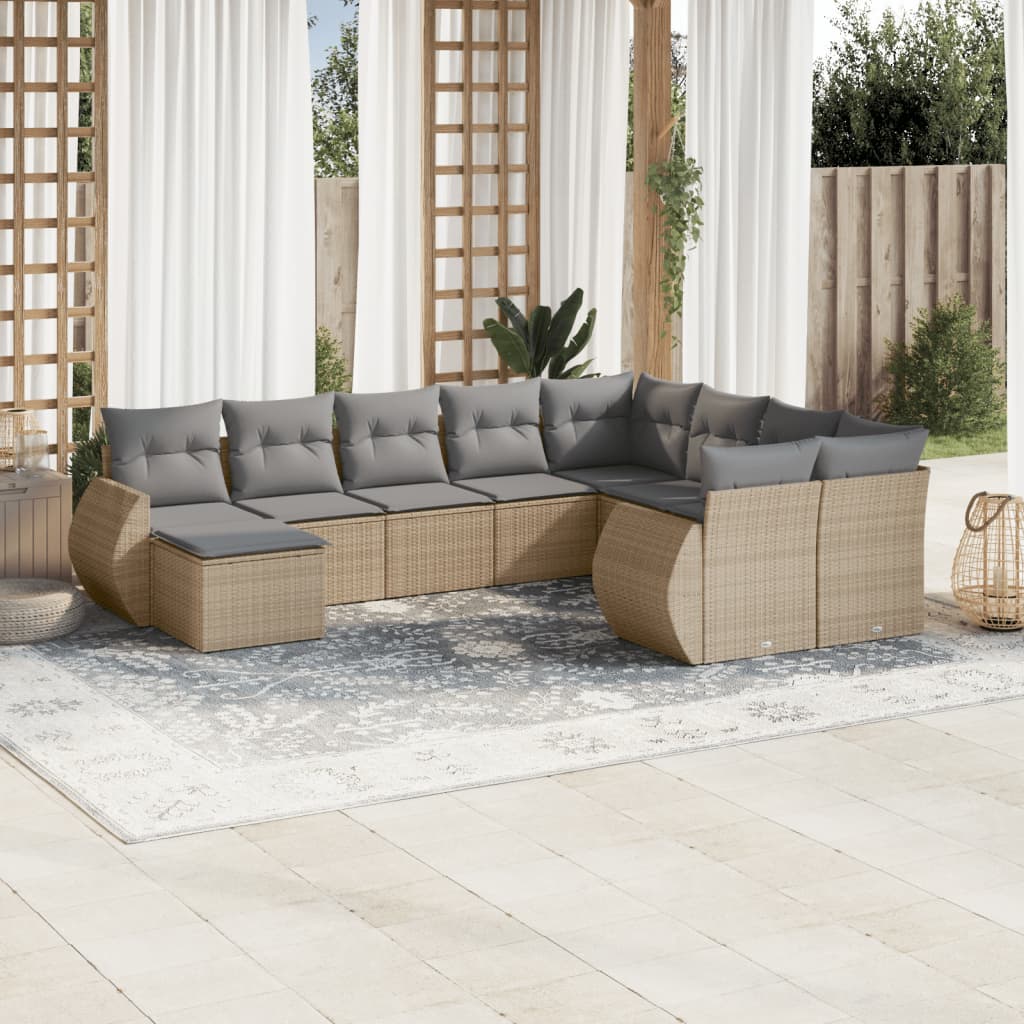 Sofasæt Til Haven 10 Dele Med Hynder Polyrattan - Variant 3254196