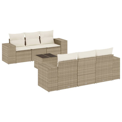 Sofasæt Til Haven 7 Dele Med Hynder Polyrattan - Billede 2