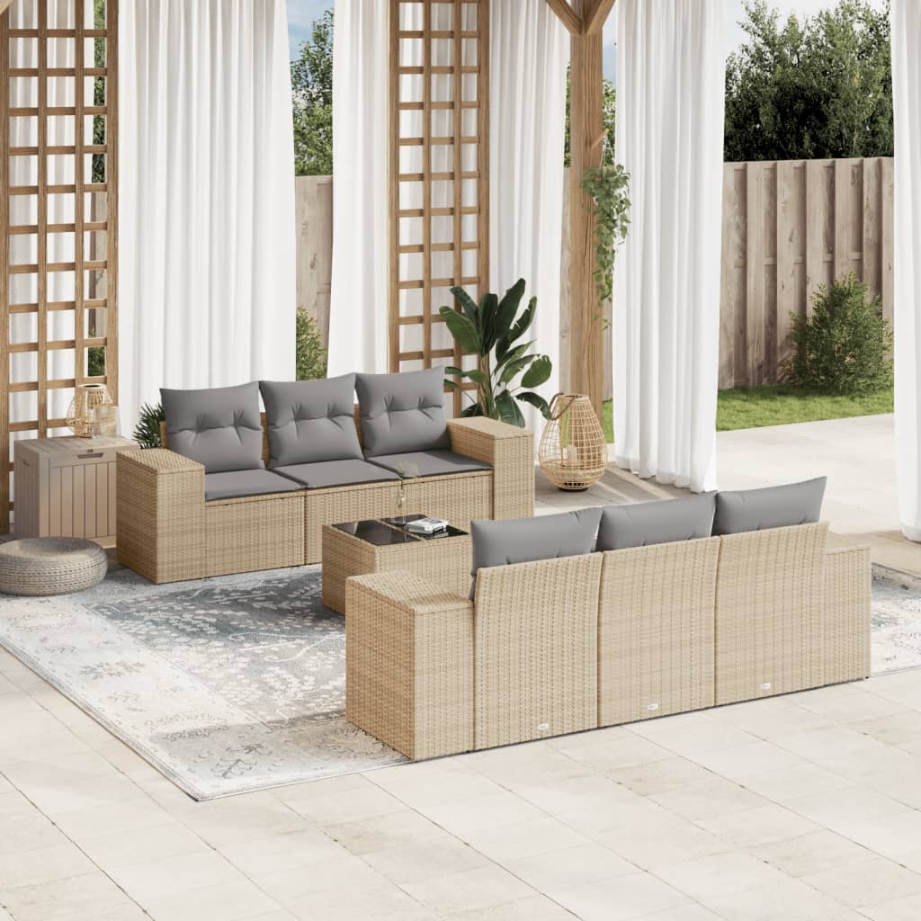 Sofasæt Til Haven 7 Dele Med Hynder Polyrattan - Variant 3254646