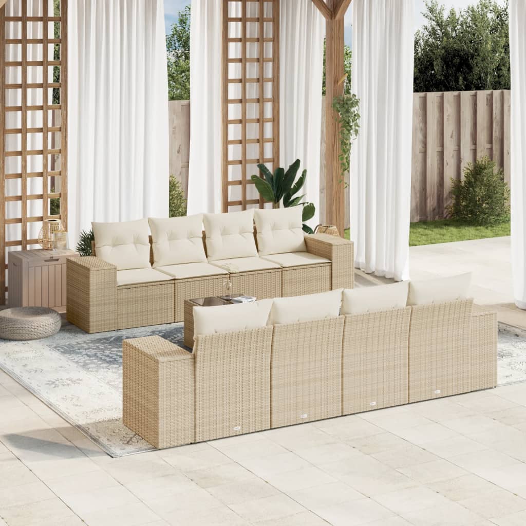 Sofasæt Til Haven 9 Dele Med Hynder Polyrattan - Hovedbillede