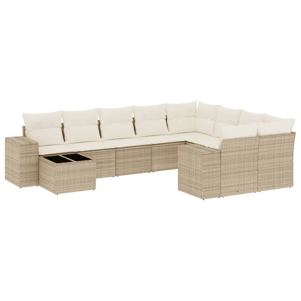 Sofasæt Til Haven 10 Dele Med Hynder Polyrattan - Billede 2