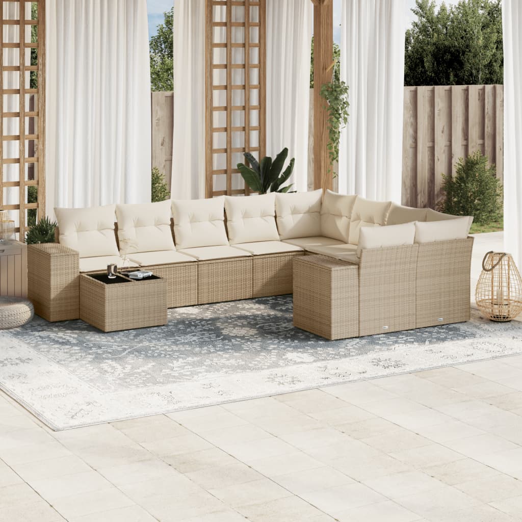 Sofasæt Til Haven 10 Dele Med Hynder Polyrattan - Hovedbillede