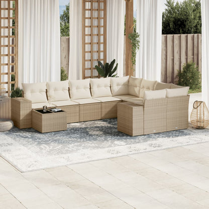 Sofasæt Til Haven 10 Dele Med Hynder Polyrattan - Hovedbillede