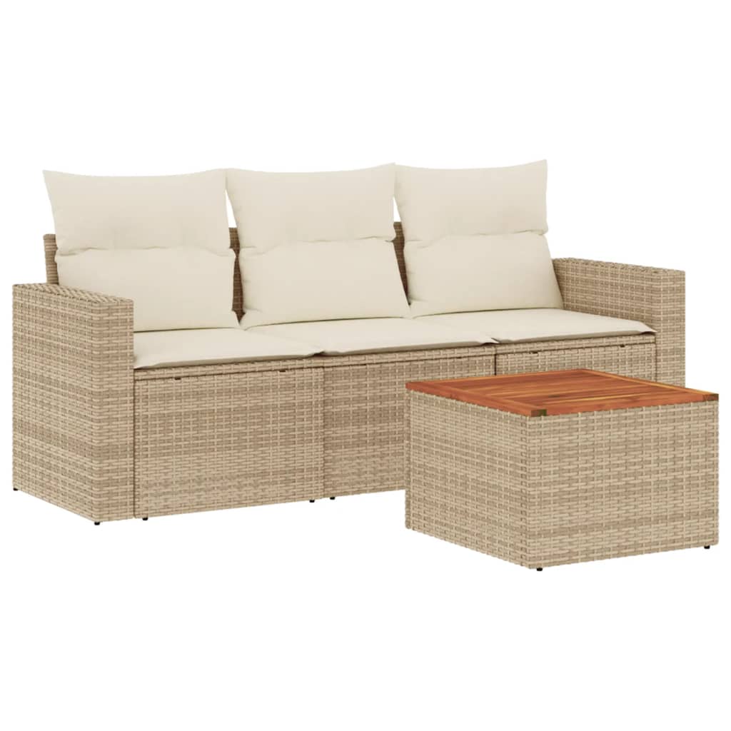 Sofasæt Til Haven 4 Dele Med Hynder Polyrattan - Billede 2