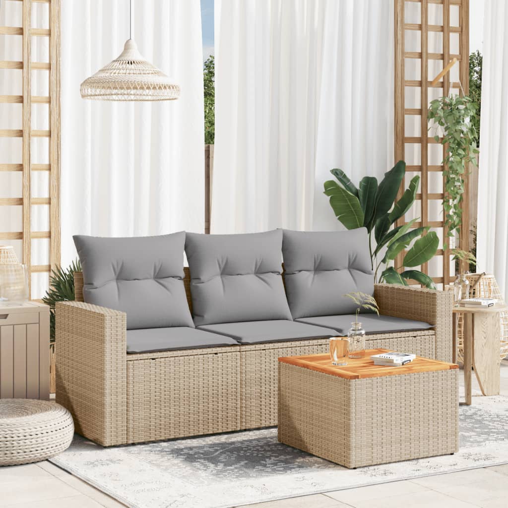 Sofasæt Til Haven 4 Dele Med Hynder Polyrattan - Variant 3256325