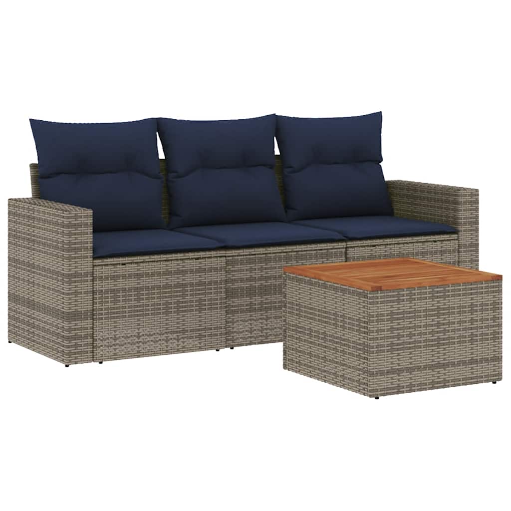 Sofasæt til Haven 4 Dele med Hynder Polyrattan Grå - billede 2