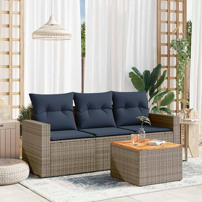 Sofasæt til Haven 4 Dele med Hynder Polyrattan Grå - hovedbillede