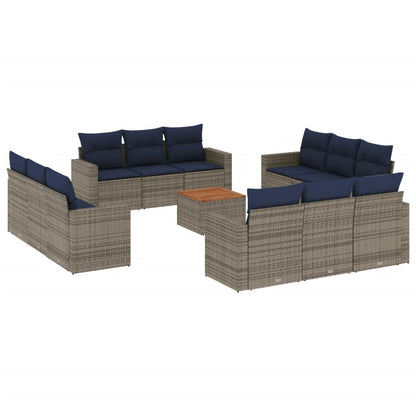 Sofasæt til Haven 13 Dele med Hynder Polyrattan Grå - billede 2