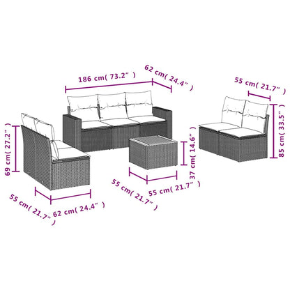 Sofasæt til Haven 8 Dele med Hynder Polyrattan Grå - billede 10