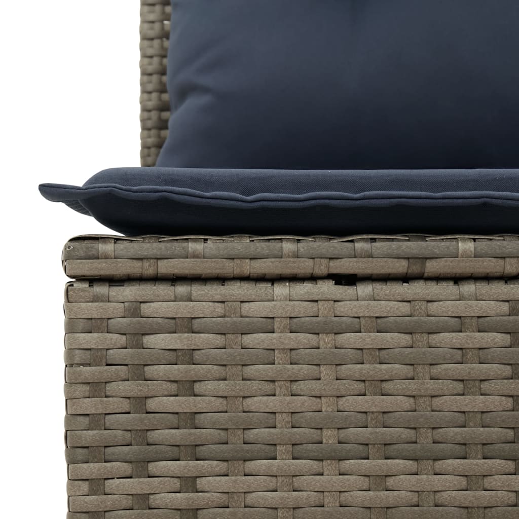 Loungesæt til Haven 11 Dele med Hynder Polyrattan Grå - billede 7