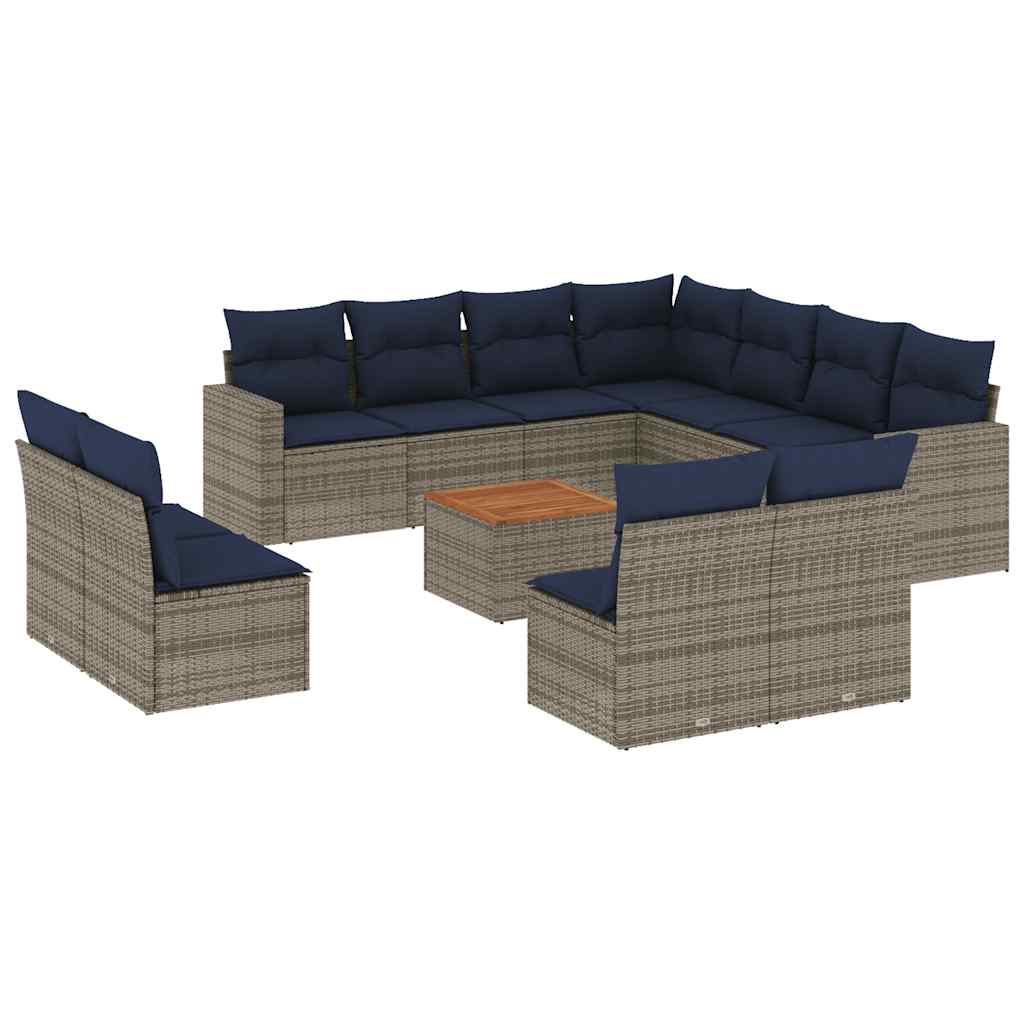 Sofasæt til Haven 12 Dele med Hynder Polyrattan Grå - billede 2