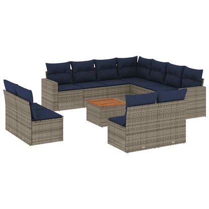 Sofasæt til Haven 12 Dele med Hynder Polyrattan Grå - billede 2