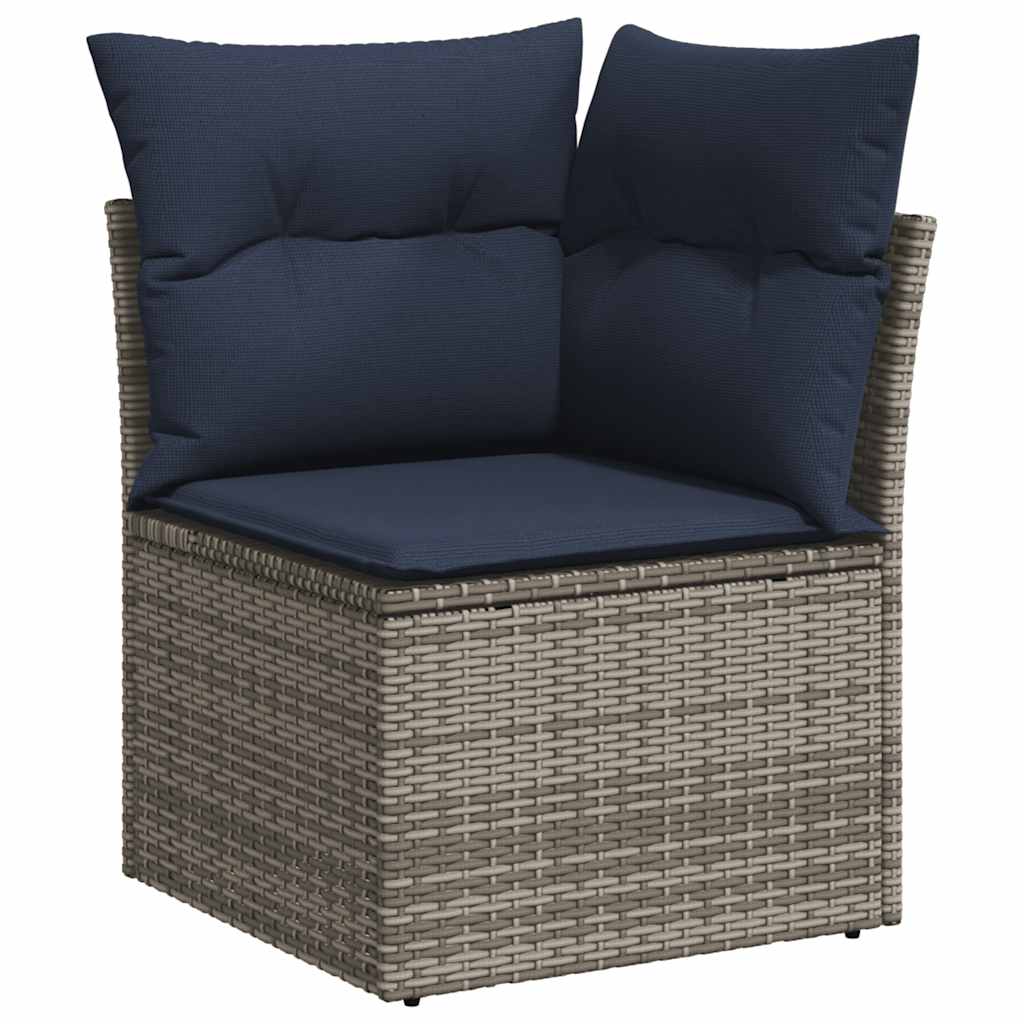 Loungesæt til Haven 11 Dele med Hynder Polyrattan Grå - billede 4