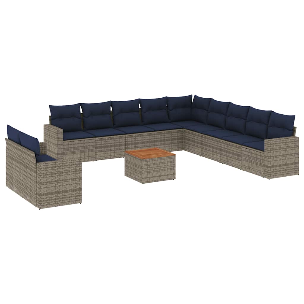 Sofasæt til Haven 12 Dele med Hynder Polyrattan Grå - billede 2
