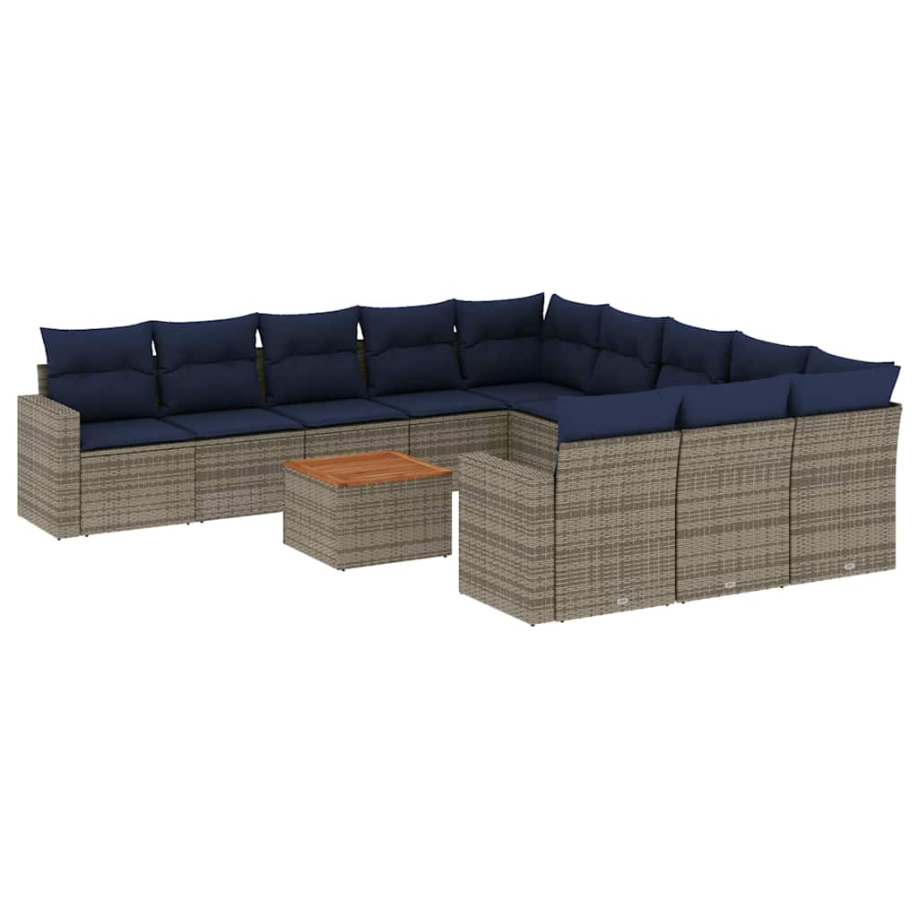 Sofasæt til Haven 12 Dele med Hynder Polyrattan Grå - billede 2