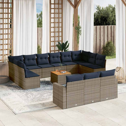 Sofasæt til Haven 14 Dele med Hynder Polyrattan Grå - hovedbillede