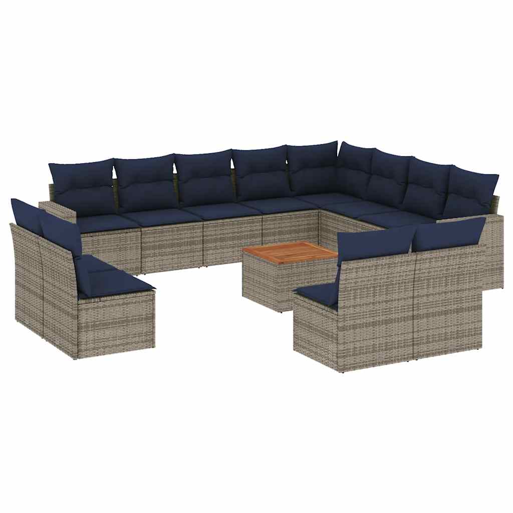 Sofasæt til Haven 13 Dele med Hynder Polyrattan Grå - billede 2
