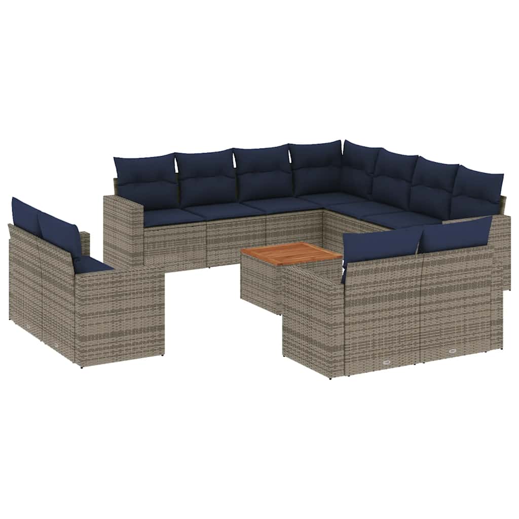 Sofasæt til Haven 12 Dele med Hynder Polyrattan Grå - billede 2