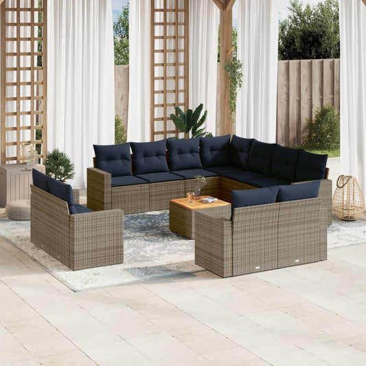 Sofasæt til Haven 12 Dele med Hynder Polyrattan Grå - hovedbillede