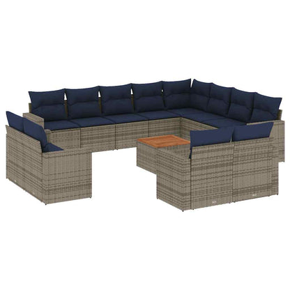 Sofasæt til Haven 13 Dele med Hynder Polyrattan Grå - billede 2