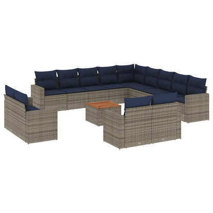 Sofasæt til Haven 14 Dele med Hynder Polyrattan Grå - billede 2