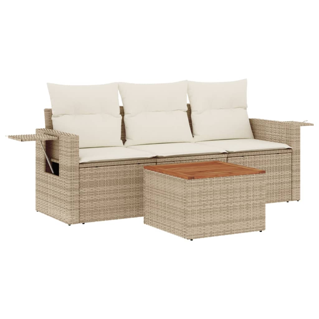 Sofasæt Til Haven 4 Dele Med Hynder Polyrattan - Billede 2