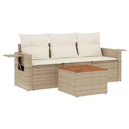 Sofasæt Til Haven 4 Dele Med Hynder Polyrattan - Billede 2