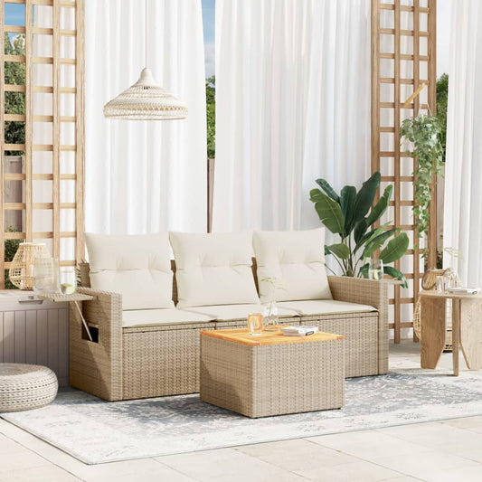 Sofasæt Til Haven 4 Dele Med Hynder Polyrattan - Hovedbillede