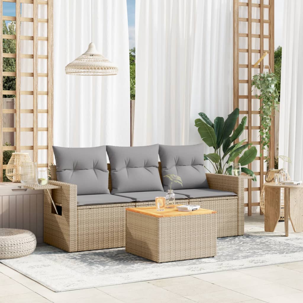 Sofasæt Til Haven 4 Dele Med Hynder Polyrattan - Variant 3256766
