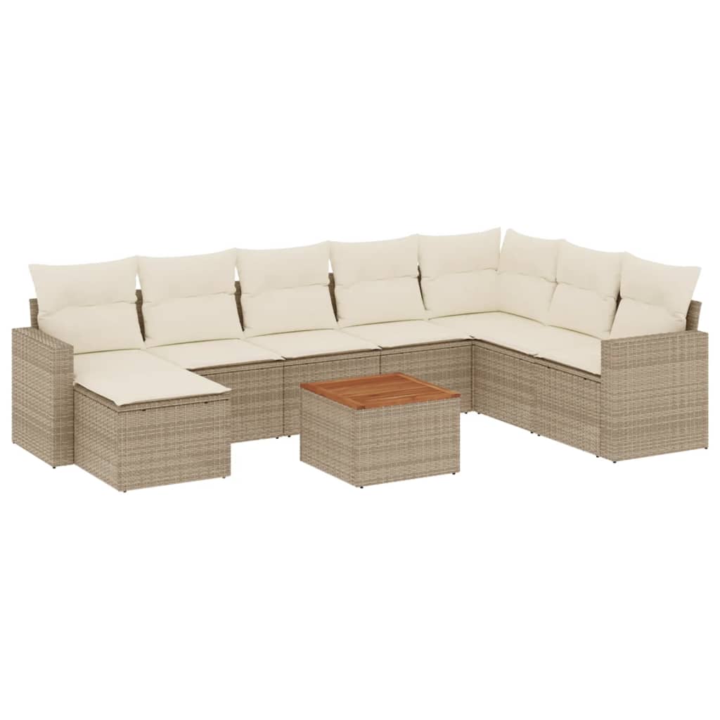 Sofasæt Til Haven 9 Dele Med Hynder Polyrattan - Billede 2
