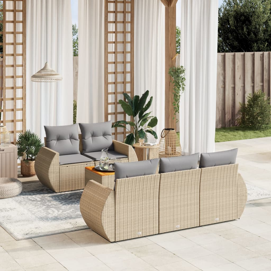 Sofasæt Til Haven 6 Dele Med Hynder Polyrattan - Variant 3257221