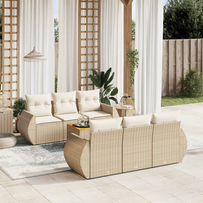 Sofasæt Til Haven 7 Dele Med Hynder Polyrattan - Hovedbillede