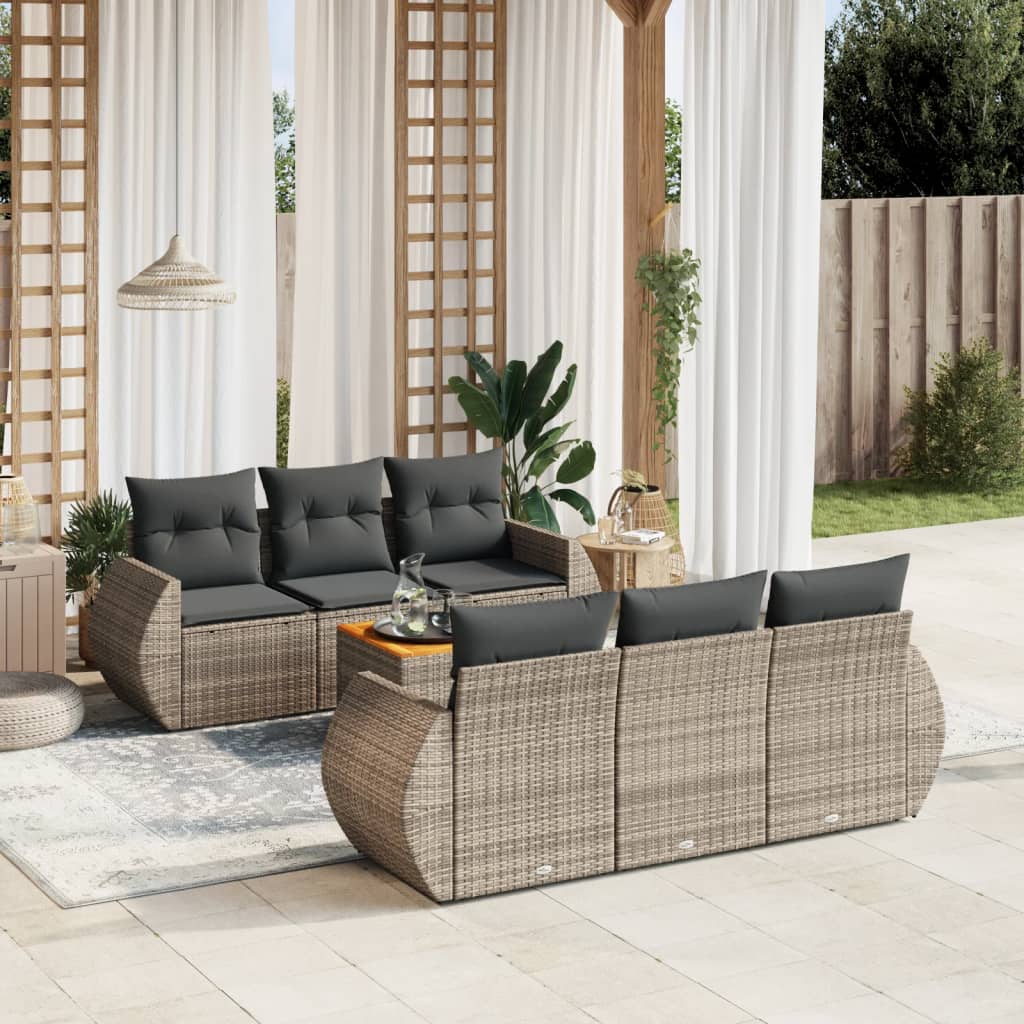Sofasæt Til Haven 7 Dele Med Hynder Polyrattan - Variant 3257229