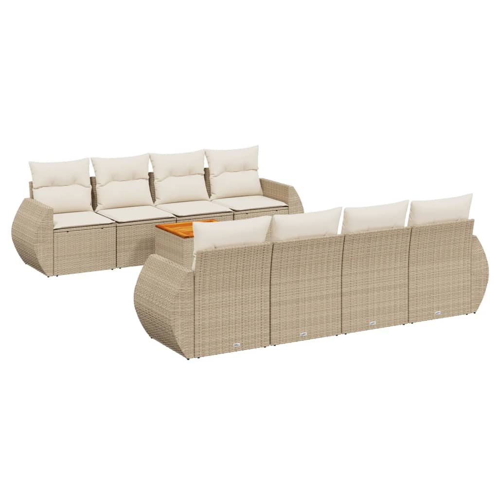 Sofasæt Til Haven 9 Dele Med Hynder Polyrattan - Billede 2