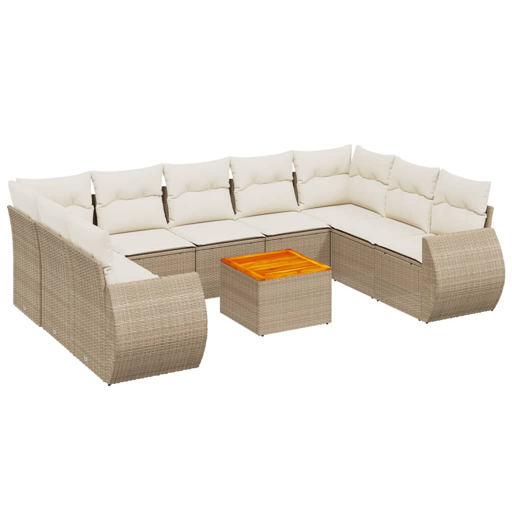 Sofasæt Til Haven 10 Dele Med Hynder Polyrattan - Billede 2