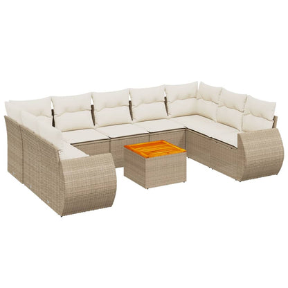 Sofasæt Til Haven 10 Dele Med Hynder Polyrattan - Billede 2