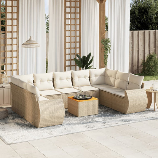 Sofasæt Til Haven 10 Dele Med Hynder Polyrattan - Hovedbillede