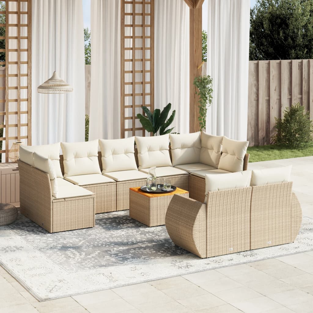 Sofasæt Til Haven 10 Dele Med Hynder Polyrattan - Variant 3257486