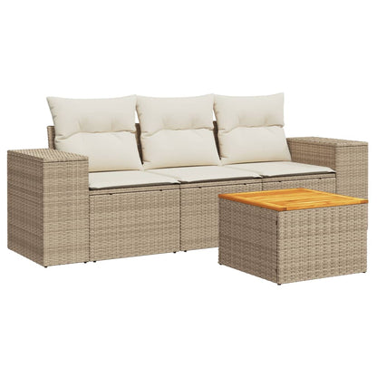 Sofasæt Til Haven 4 Dele Med Hynder Polyrattan - Billede 2