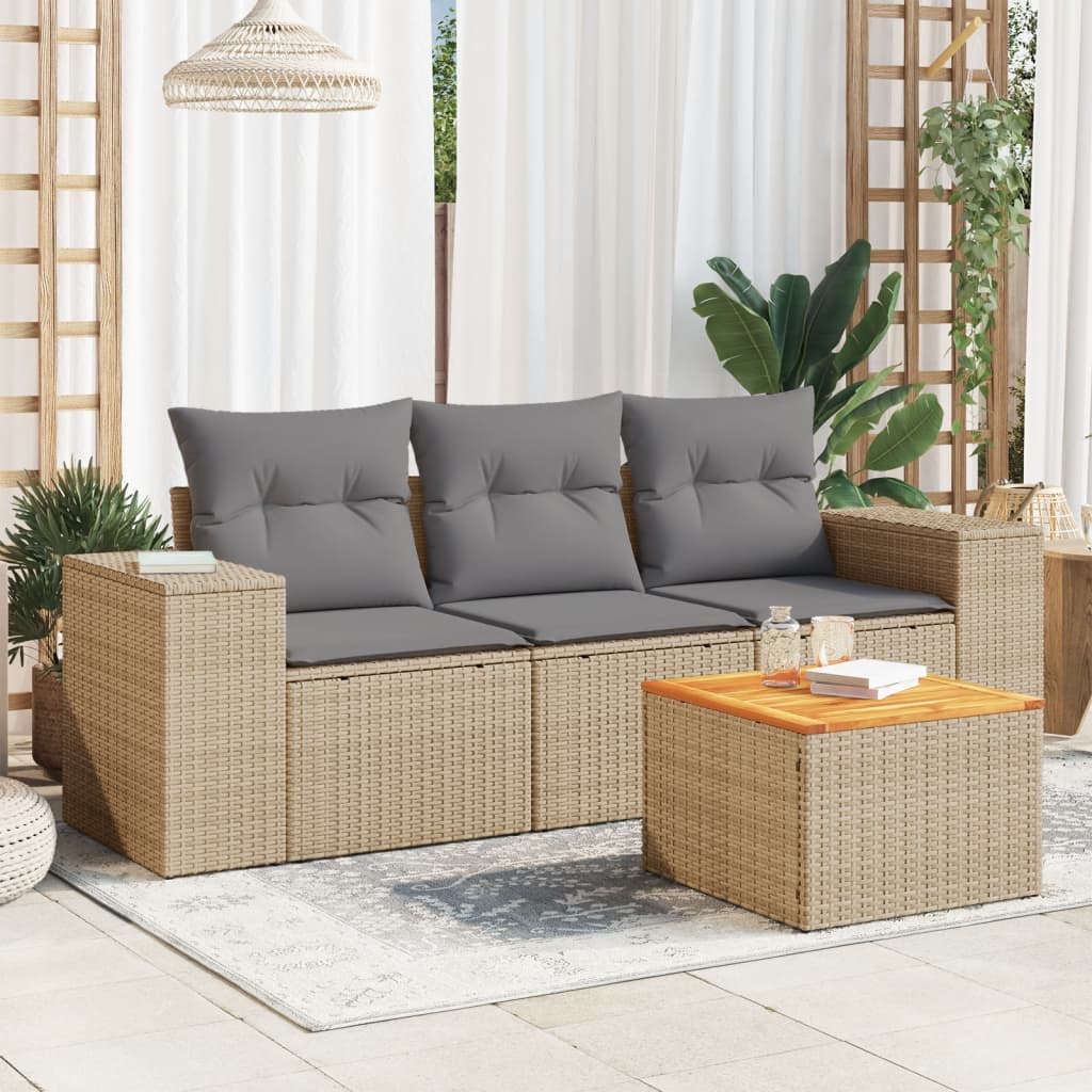 Sofasæt Til Haven 4 Dele Med Hynder Polyrattan - Variant 3257648