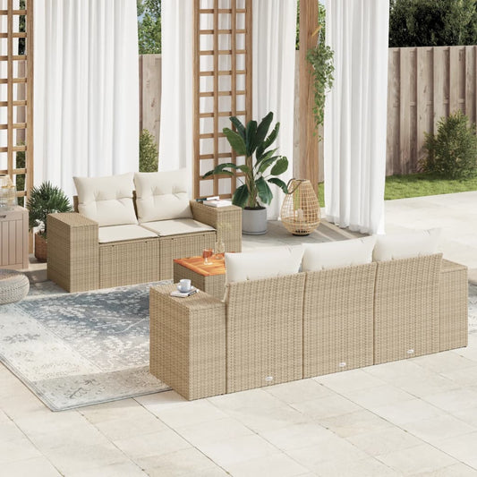 Sofasæt Til Haven 6 Dele Med Hynder Polyrattan - Hovedbillede