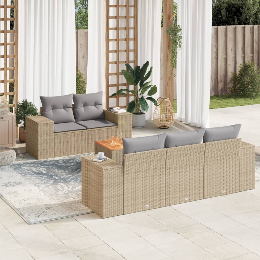 Sofasæt Til Haven 6 Dele Med Hynder Polyrattan - Variant 3257662