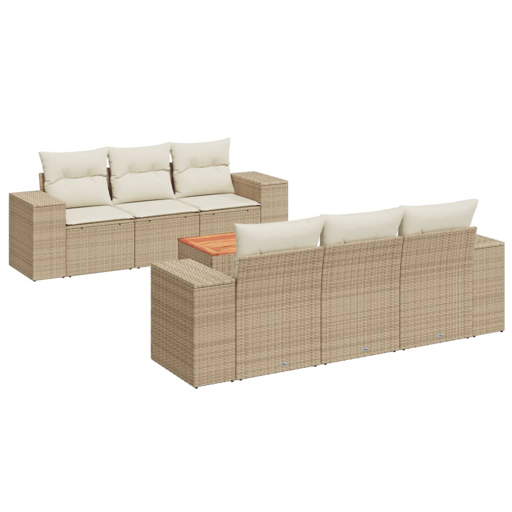 Sofasæt Til Haven 7 Dele Med Hynder Polyrattan - Billede 2