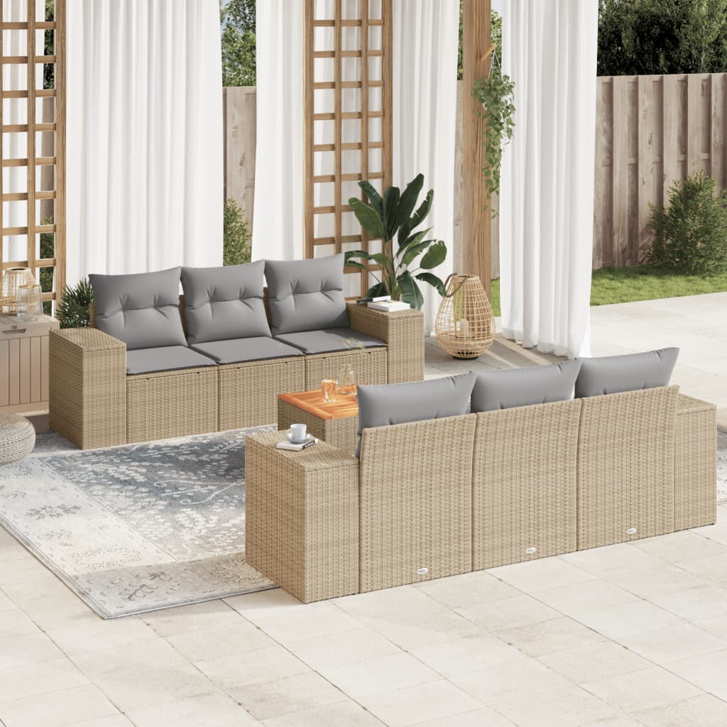 Sofasæt Til Haven 7 Dele Med Hynder Polyrattan - Variant 3257669