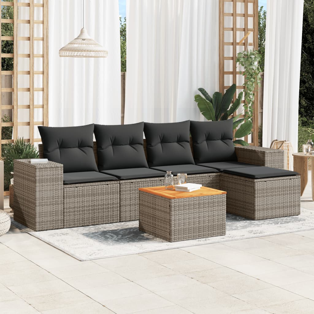 Sofasæt Til Haven 6 Dele Med Hynder Polyrattan - Variant 3257754