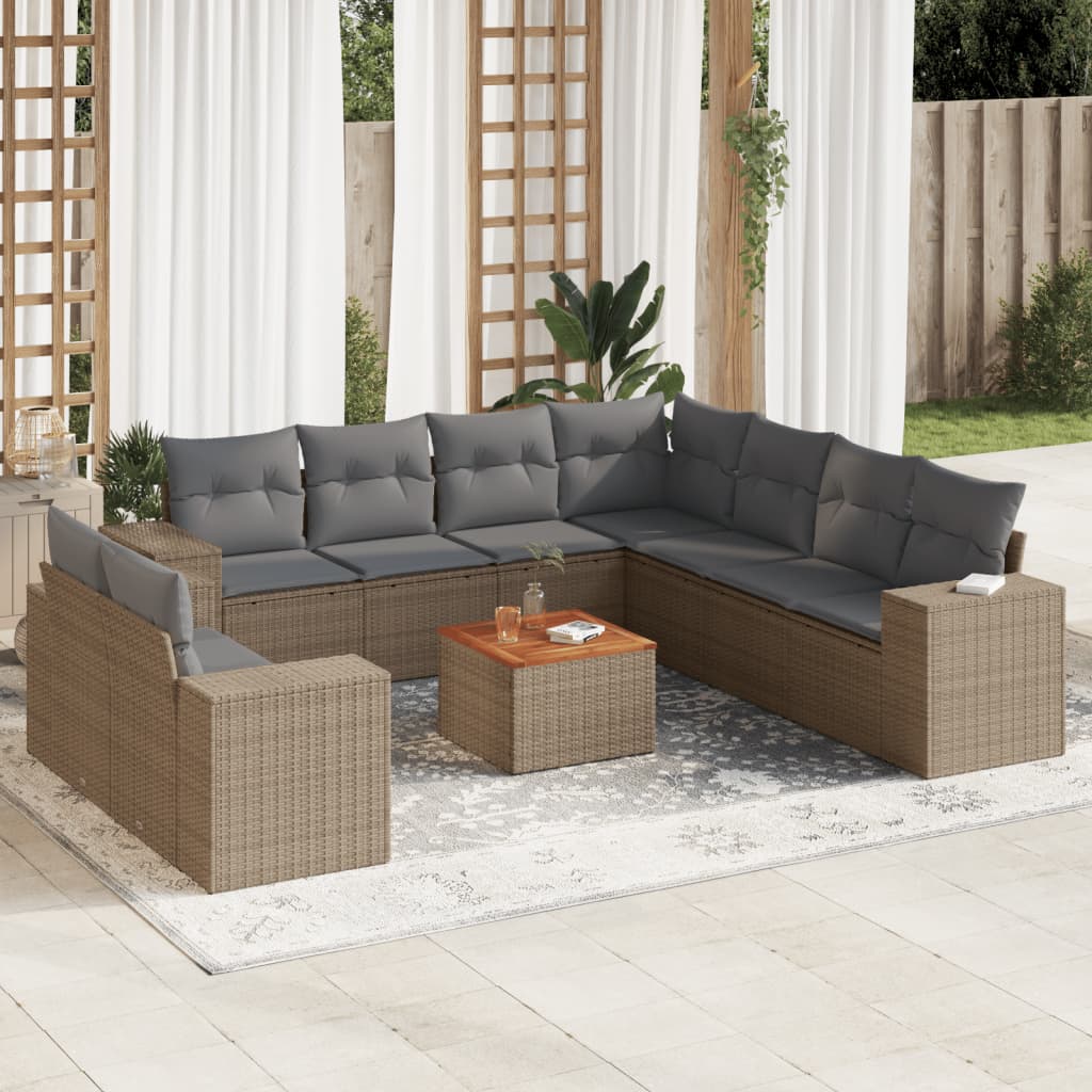 Sofasæt Til Haven 10 Dele Med Hynder Polyrattan - Variant 3257844